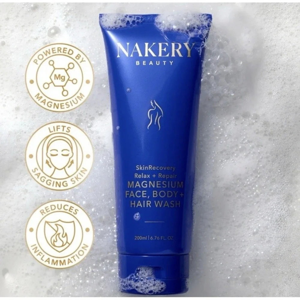 Nakery Beauty SkinRecovery Magnesium Face Body & Hair Wash‎ Relax Repair 6.76 oz